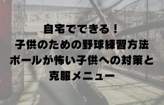 自宅でできる！子供のための野球練習方法｜ボールが怖い子供への対策と克服メニュー