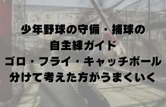 少年野球の守備・捕球の自主練ガイド｜ゴロ・フライ・キャッチボールは分けて考えた方がうまくいく